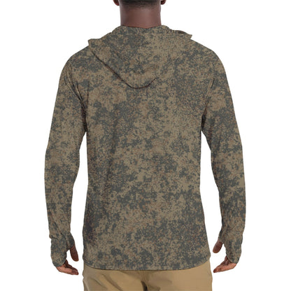 Russian Digital EMR Mountain CAMO Mens Sunscreen Sports Hoodie With Thumb Holes