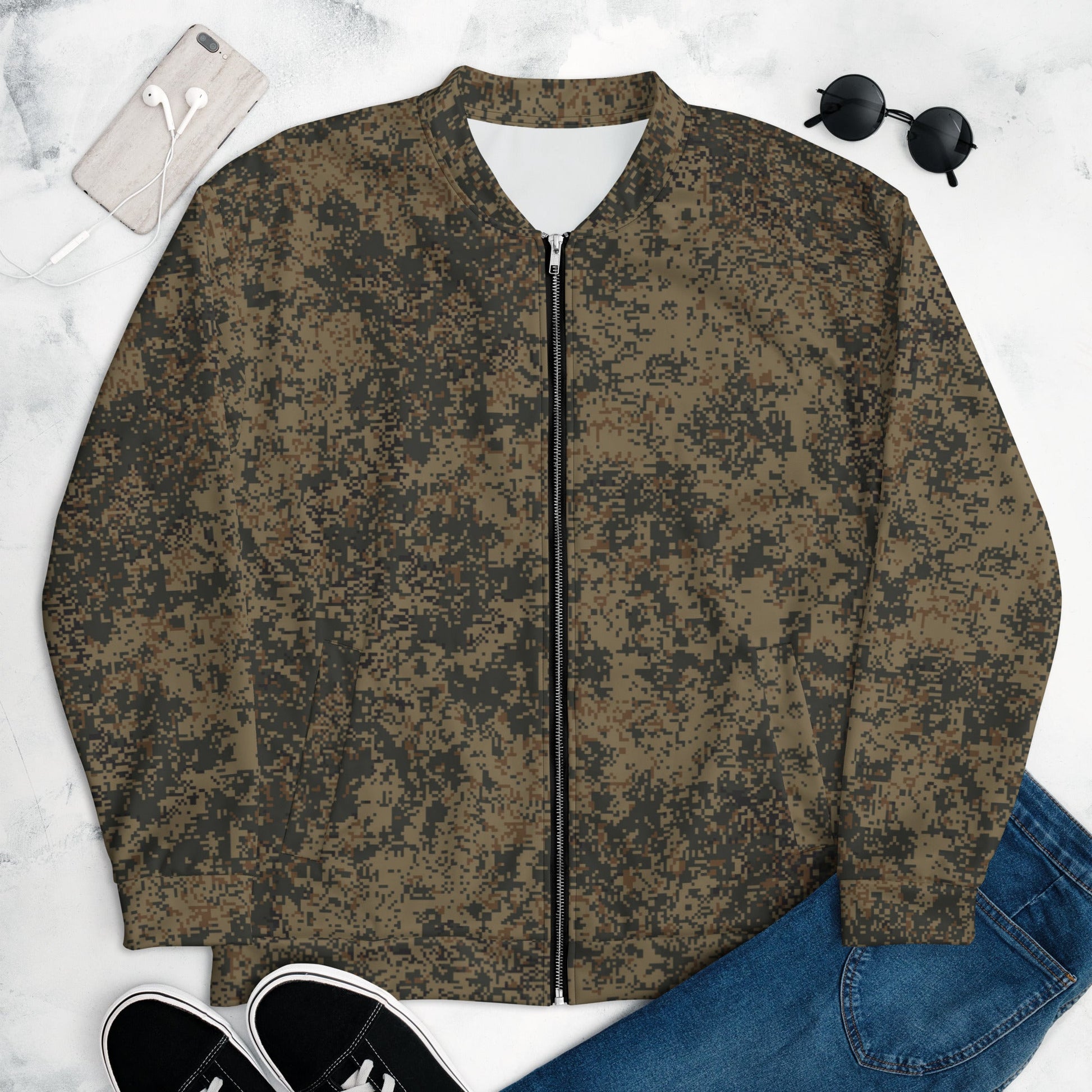 Russian Digital EMR Mountain CAMO Unisex Bomber Jacket - XS
