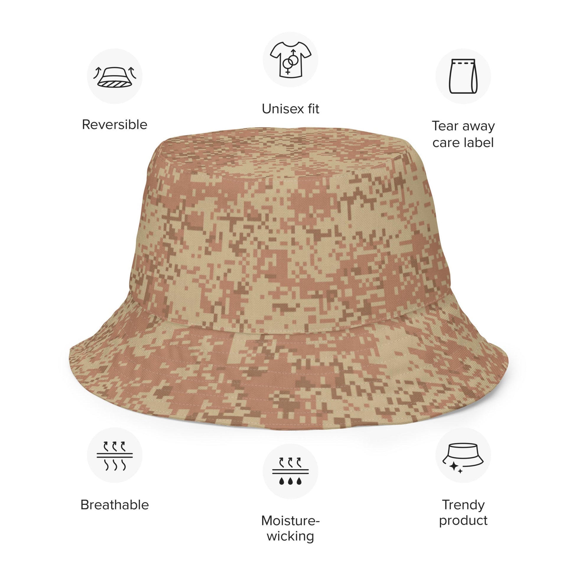 Russian Digital EMR Ratnik Desert CAMO Reversible bucket hat - Bucket Hats