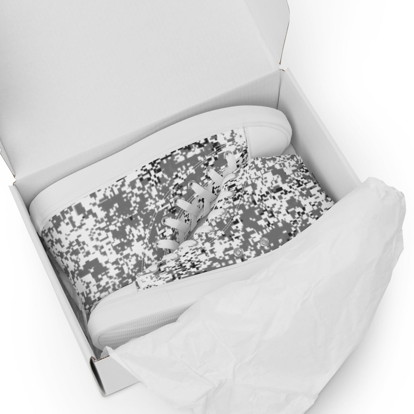 Russian Digital EMR Snow CAMO Mens high top canvas shoes - High Top Canvas Shoes