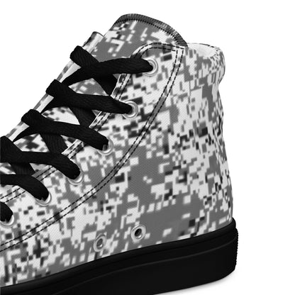 Russian Digital EMR Snow CAMO Mens high top canvas shoes - High Top Canvas Shoes