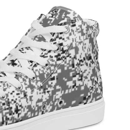 Russian Digital EMR Snow CAMO Mens high top canvas shoes - High Top Canvas Shoes
