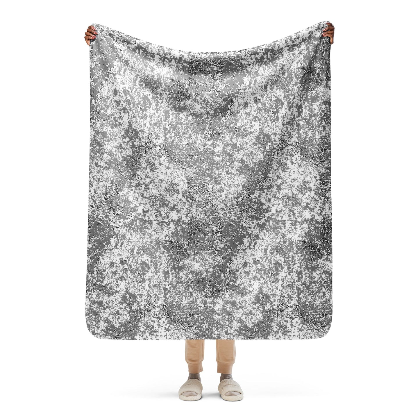 Russian Digital EMR Snow CAMO Sherpa blanket - 50″×60″ - Blankets