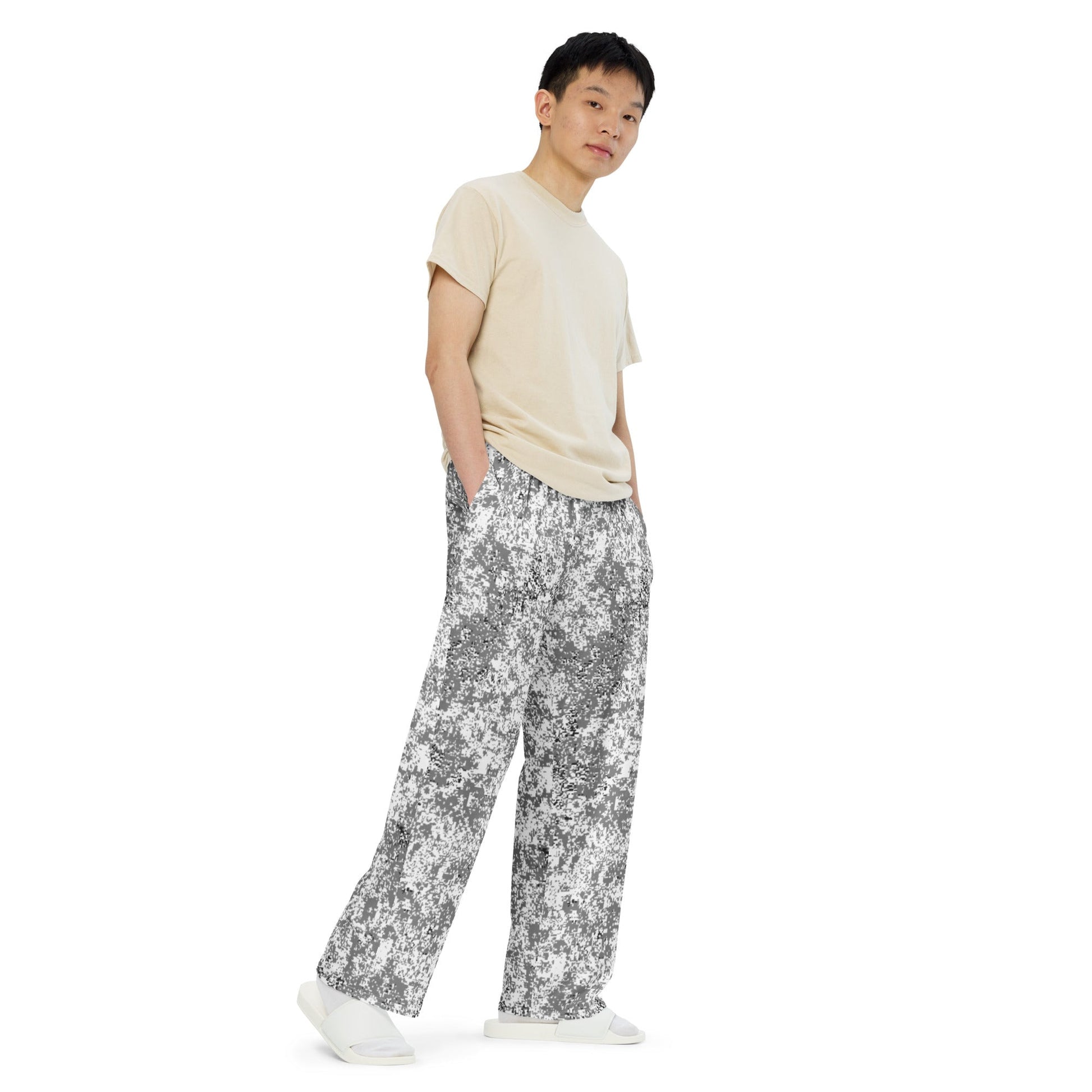 Russian Digital EMR Snow CAMO unisex wide-leg pants - Wide-leg Pants