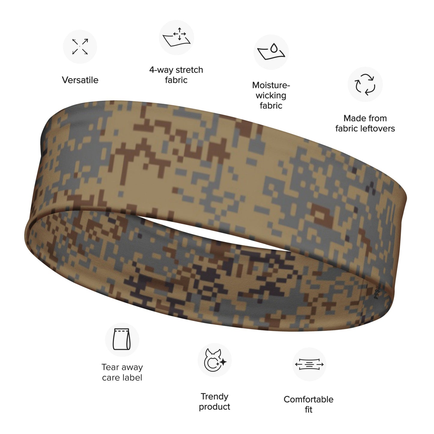 Russian Digital EMR Winter Grey CAMO Headband