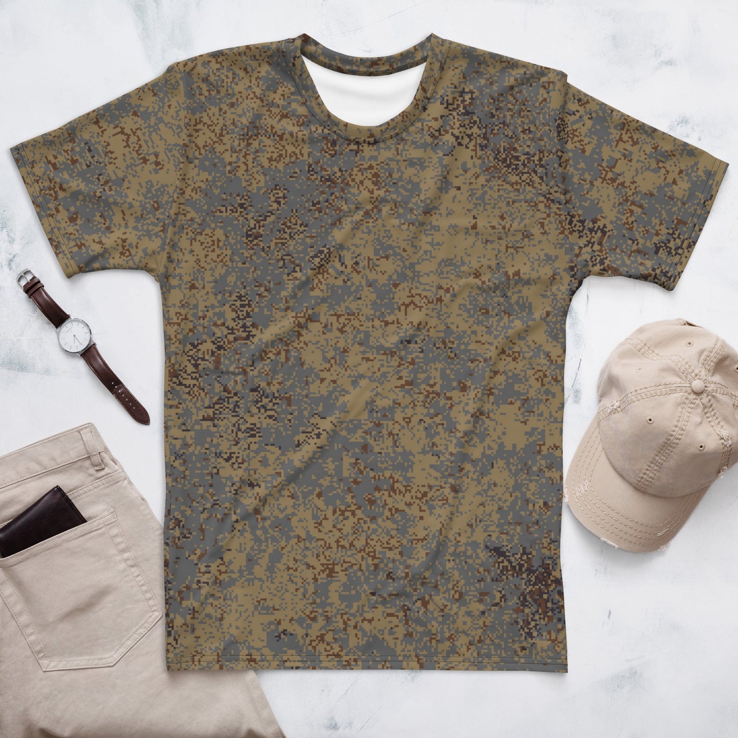 Russian Digital EMR Winter Grey CAMO Mens T-Shirt - XS