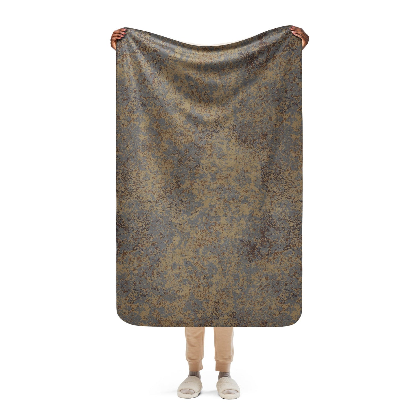 Russian Digital EMR Winter Grey CAMO Sherpa Blanket - 37″×57″