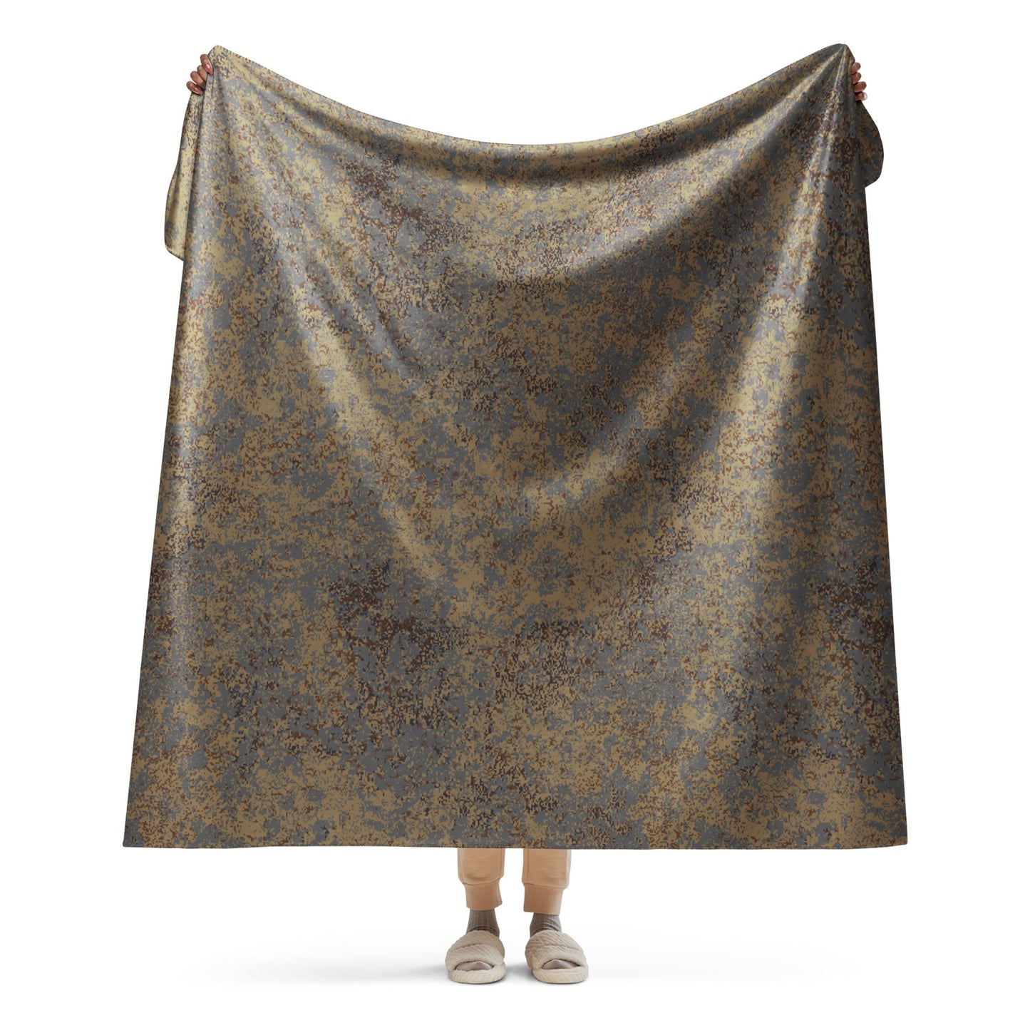 Russian Digital EMR Winter Grey CAMO Sherpa Blanket - 60″×80″