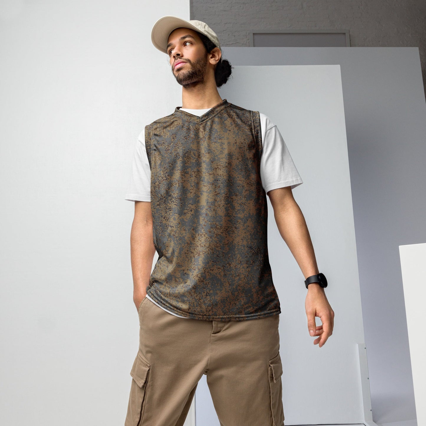 Russian Digital EMR Winter Grey CAMO Unisex Basketball Jersey - 2XS