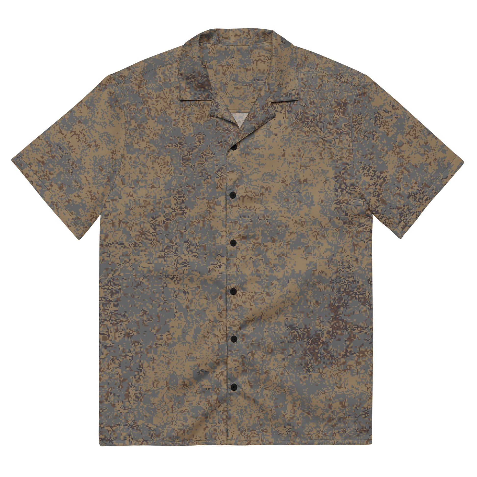Russian Digital EMR Winter Grey CAMO Unisex Short-Sleeve Button Shirt - 2XS