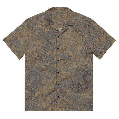 Russian Digital EMR Winter Grey CAMO Unisex Short-Sleeve Button Shirt - 2XS