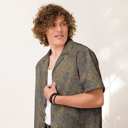 Russian Digital EMR Winter Grey CAMO Unisex Short-Sleeve Button Shirt