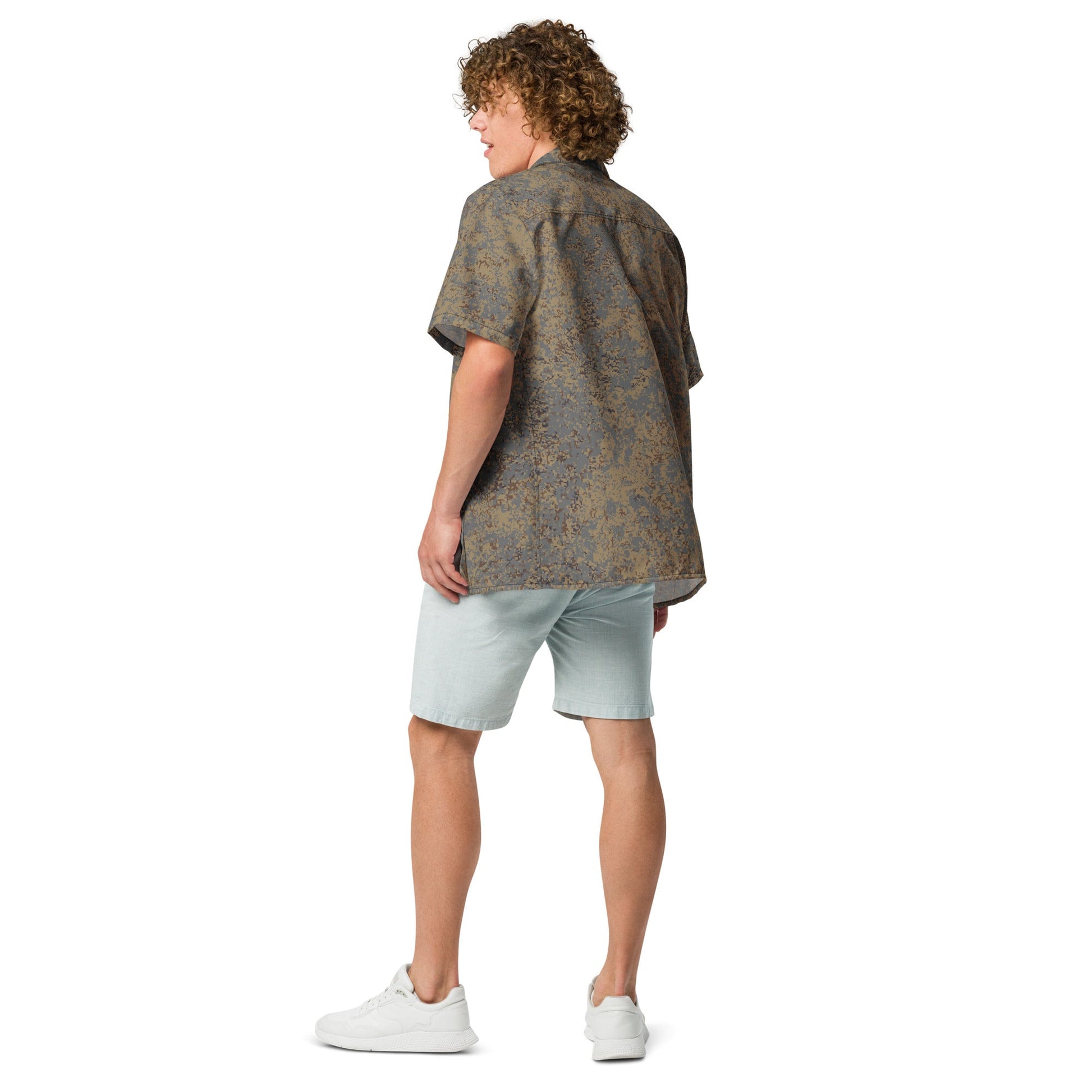 Russian Digital EMR Winter Grey CAMO Unisex Short-Sleeve Button Shirt