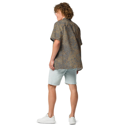 Russian Digital EMR Winter Grey CAMO Unisex Short-Sleeve Button Shirt