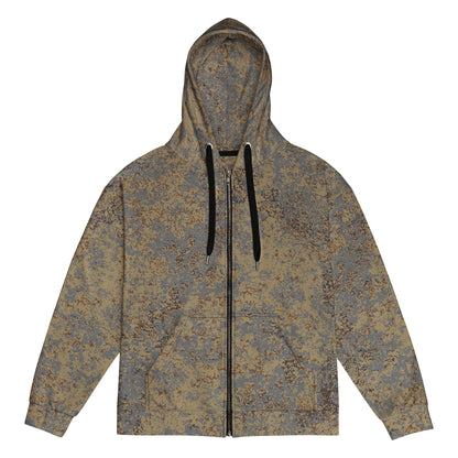Russian Digital EMR Winter Grey CAMO Unisex Zip Hoodie - 2XS
