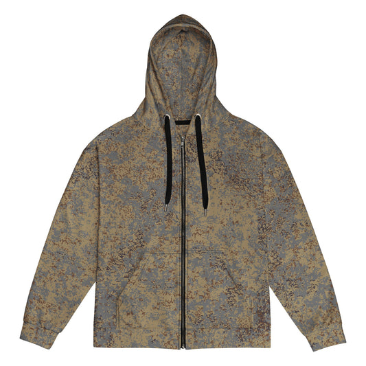 Russian Digital EMR Winter Grey CAMO Unisex Zip Hoodie - 2XS