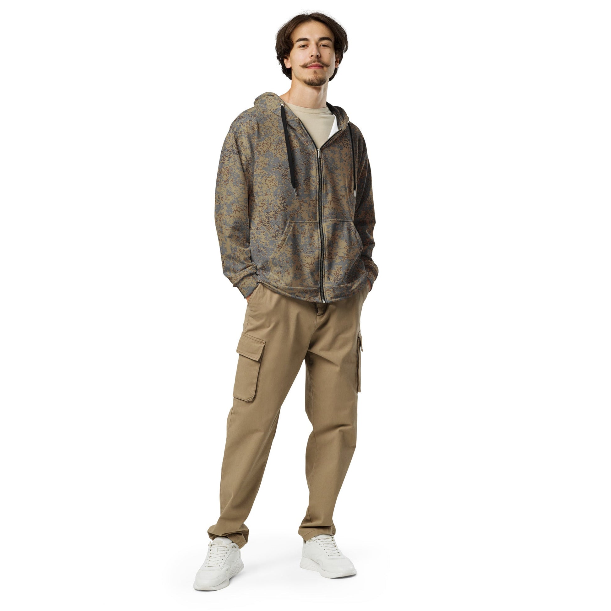 Russian Digital EMR Winter Grey CAMO Unisex Zip Hoodie