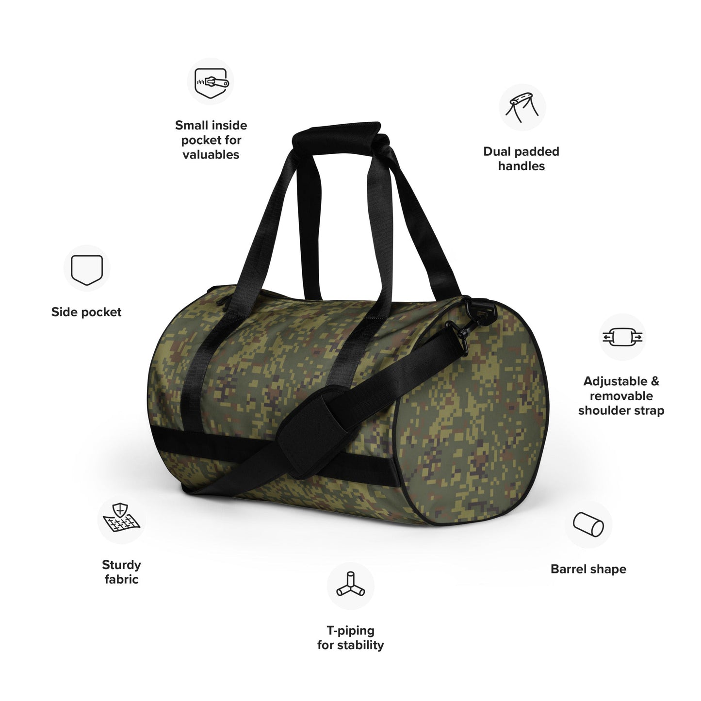 Russian Digital EMR Woodland CAMO gym bag - Gym Bags