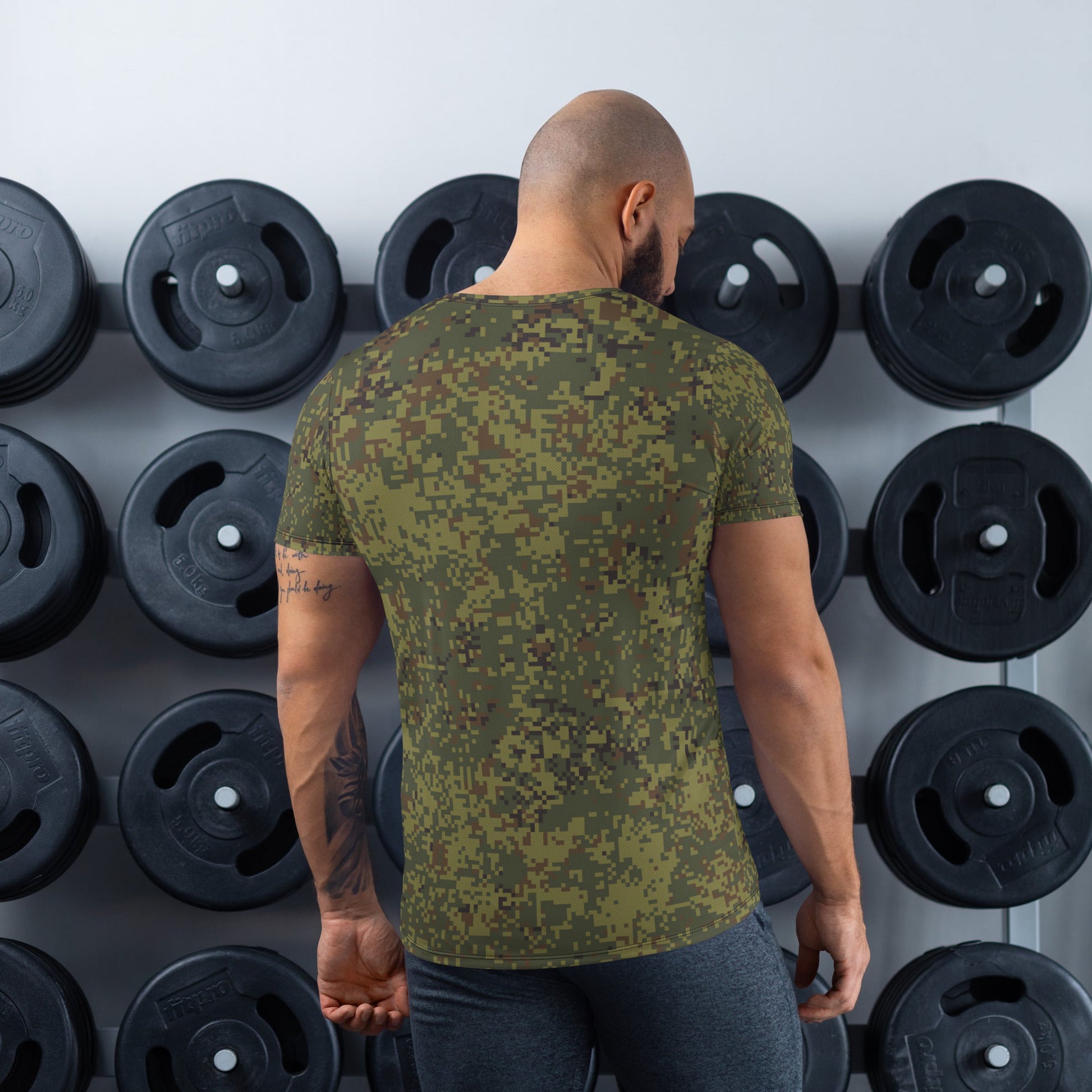 Russian Digital EMR Woodland CAMO Mens Athletic T-shirt - T-Shirts