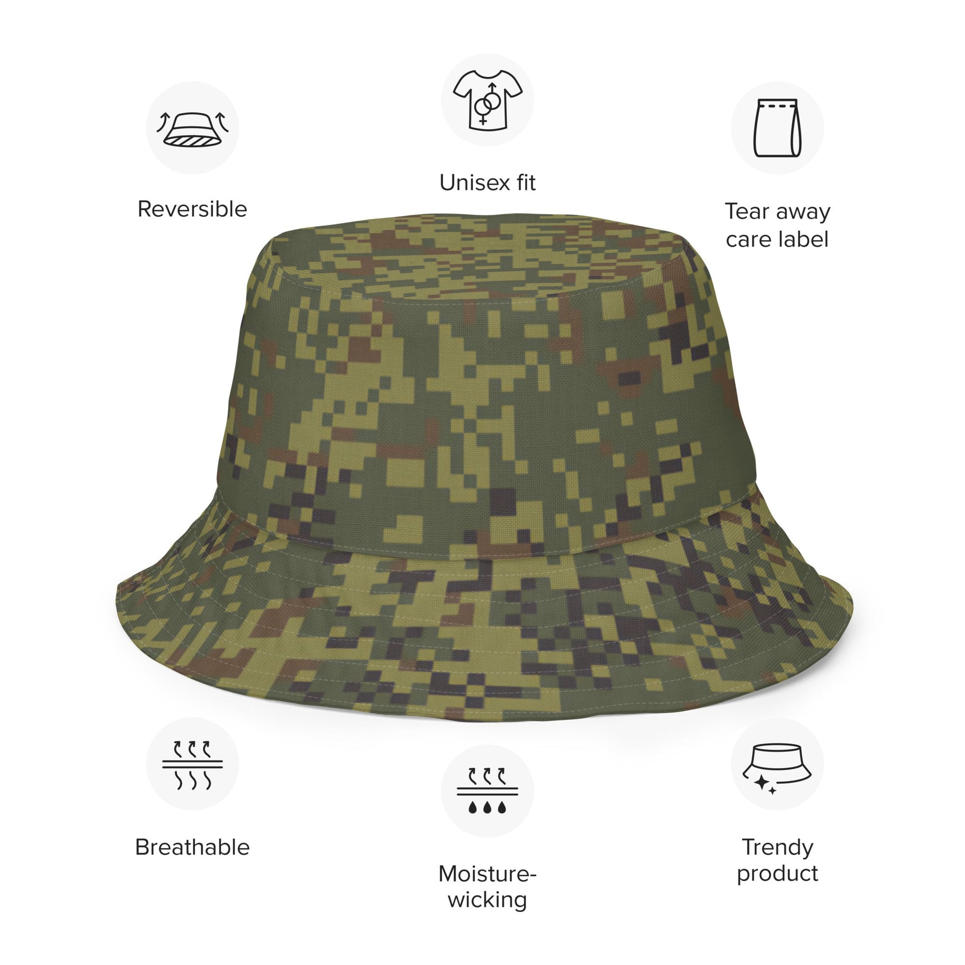 Russian Digital EMR Woodland CAMO Reversible bucket hat - Bucket Hats