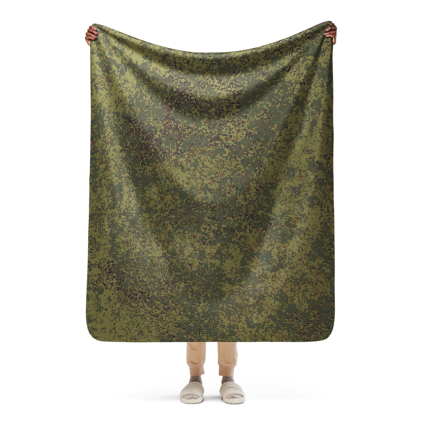 Russian Digital EMR Woodland CAMO Sherpa blanket - 50″×60″ - Blankets