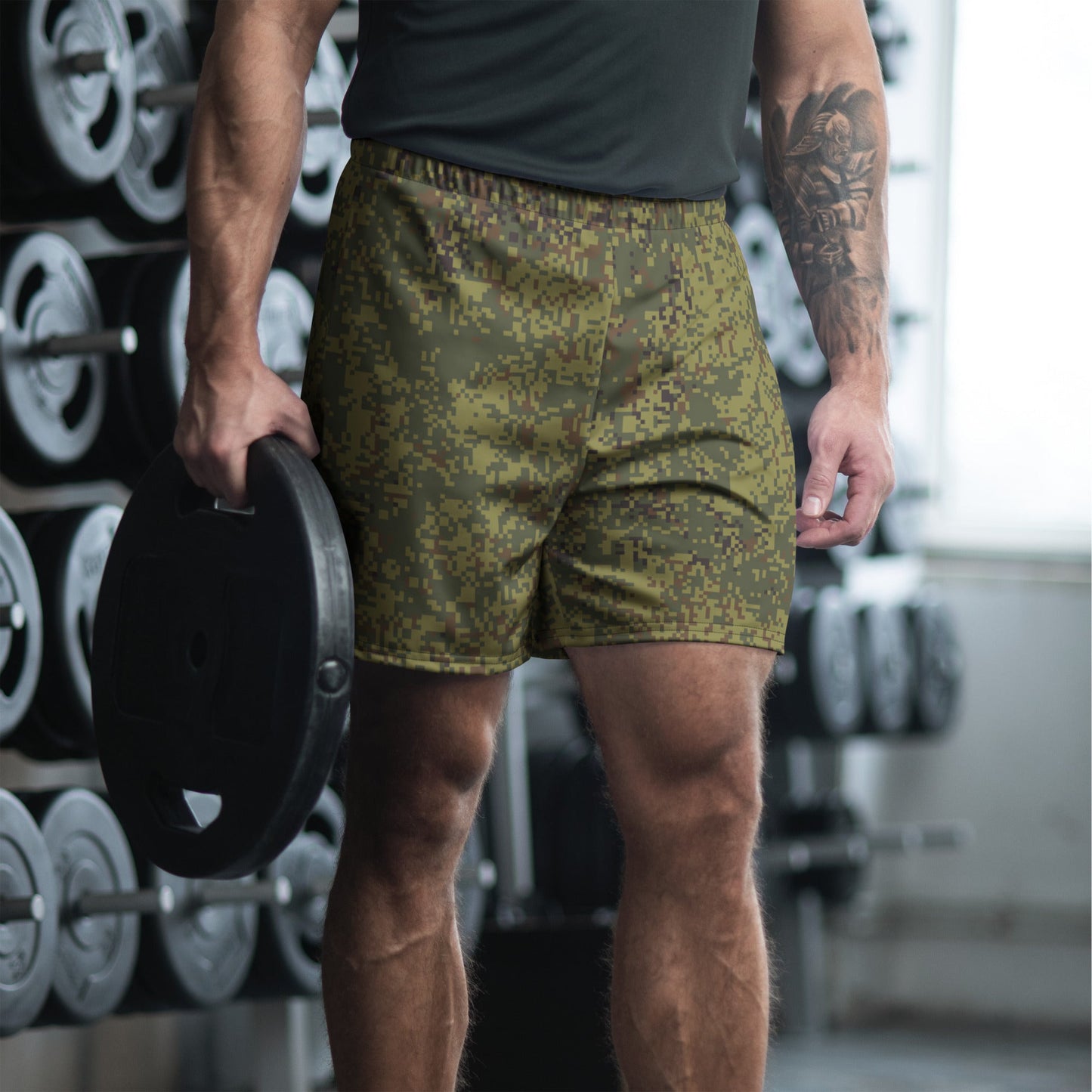 Russian Digital EMR Woodland CAMO Unisex Athletic Long Shorts XS