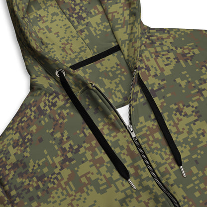 Russian Digital EMR Woodland CAMO Unisex zip hoodie - Zip Hoodies