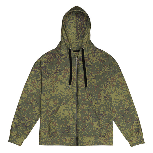 Russian Digital EMR Woodland CAMO Unisex zip hoodie - 2XS - Zip Hoodies