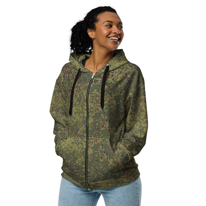 Russian Digital EMR Woodland CAMO Unisex zip hoodie - Zip Hoodies