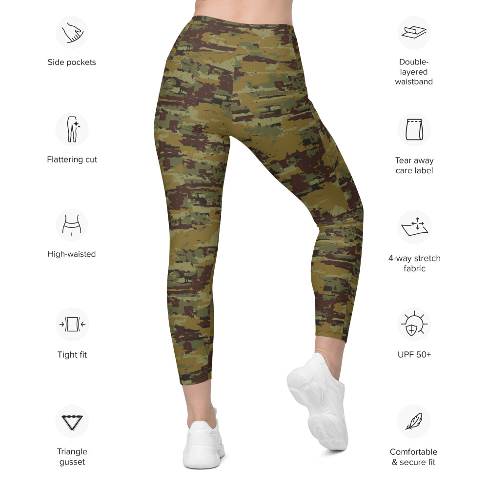 Russian Digital OSN Woodland CAMO Leggings with pockets - Womens With Pockets