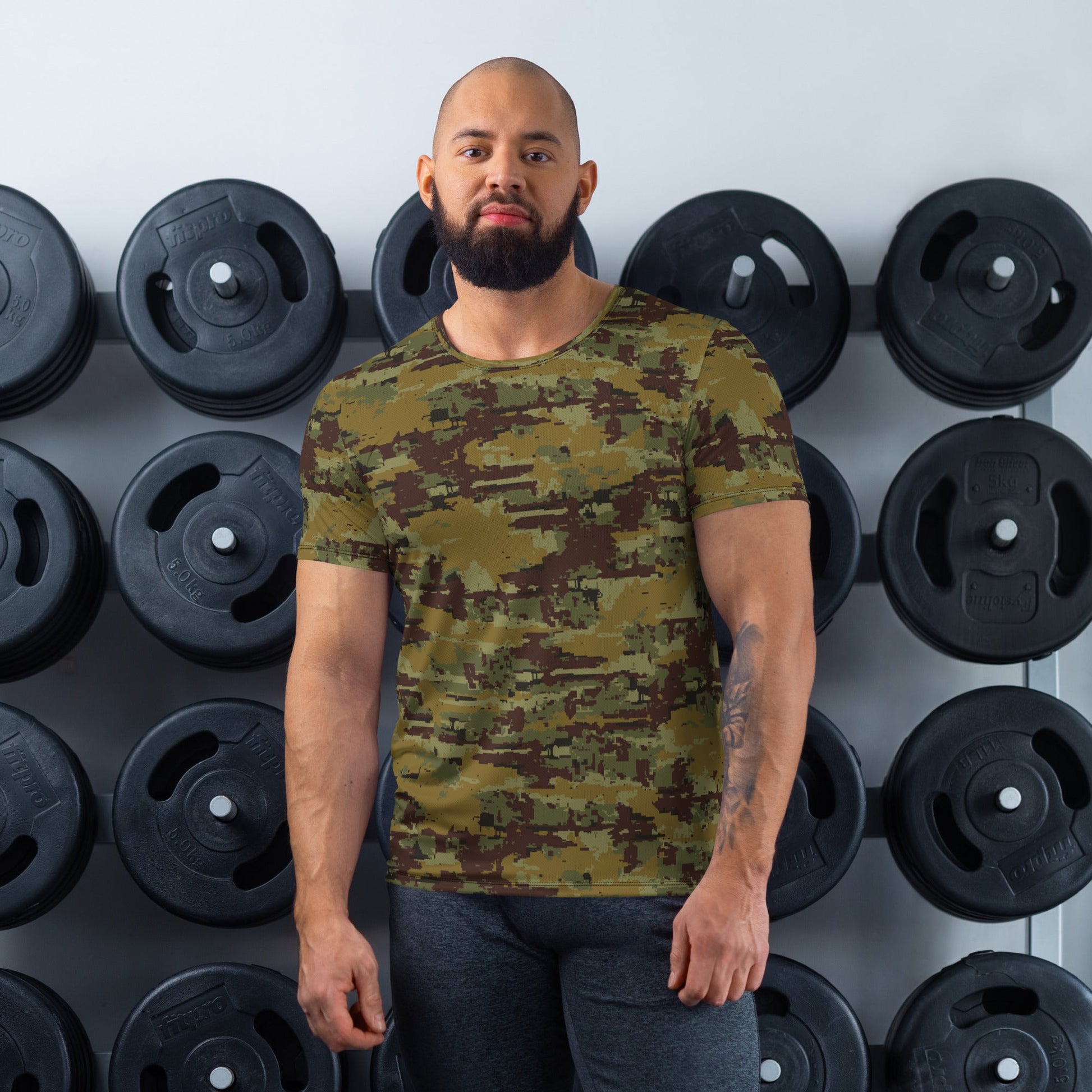 Russian Digital OSN Woodland CAMO Mens Athletic T-Shirt - XS