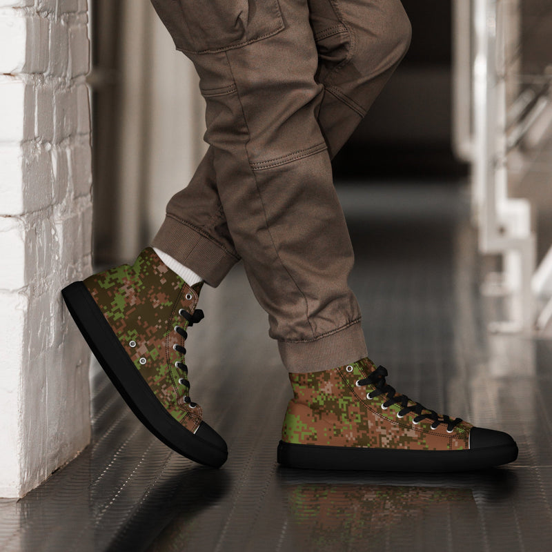 Digital Spectre Autumn Russian CAMO Mens High-Top Canvas Shoes - 5