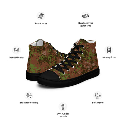 Russian Digital Spectre Autumn CAMO Mens high top canvas shoes - High Top Canvas Shoes