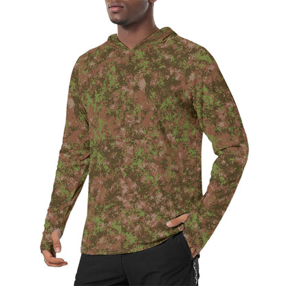 Russian Digital Spectre Autumn CAMO Mens Sunscreen Sports Hoodie With Thumb Holes - S / White