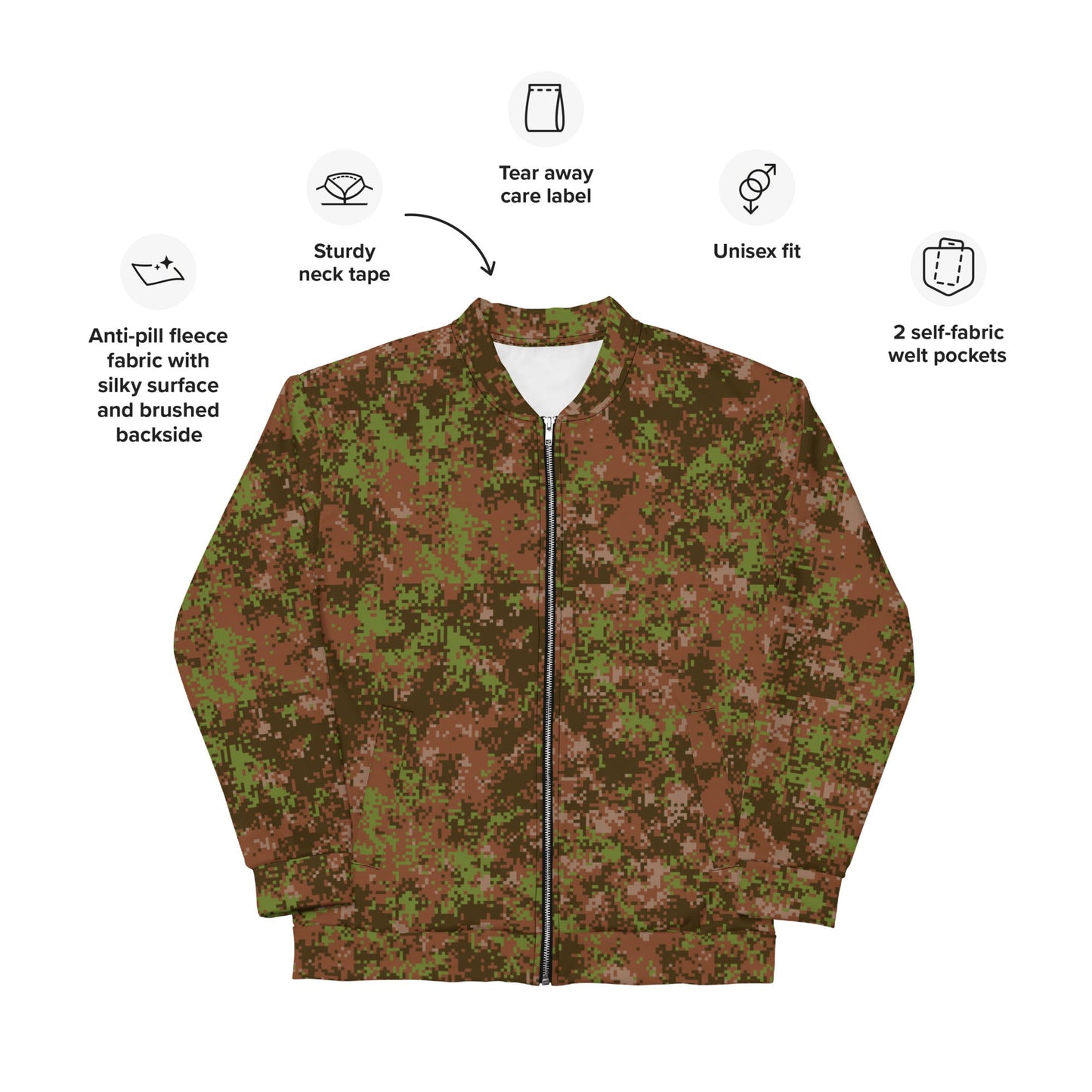 Russian Digital Spectre Autumn CAMO Unisex Bomber Jacket - Jackets
