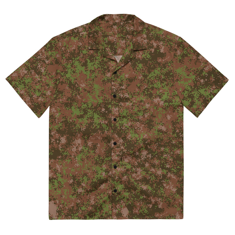 Digital Spectre Autumn Russian CAMO Unisex Short-Sleeve Button Shirt - 2XS - Button-Up