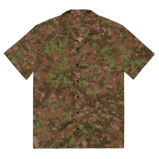 Digital Spectre Autumn Russian CAMO Unisex Short-Sleeve Button Shirt - 2XS - Button-Up
