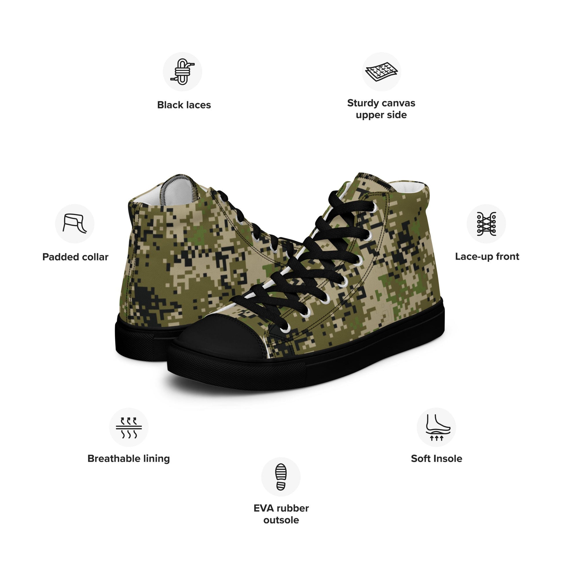 Russian Digital Spectre SKVO CAMO Mens high top canvas shoes - High Top Canvas Shoes