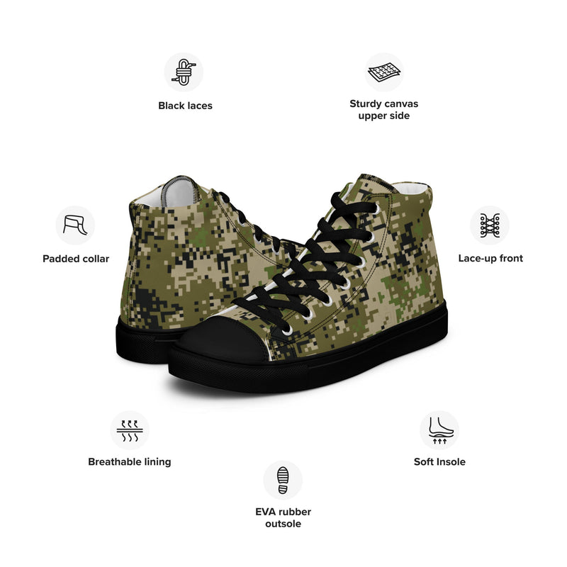 Digital Spectre Steppe Russian CAMO Mens High-Top Canvas Shoes