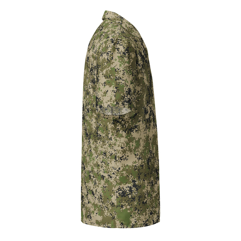 Digital Spectre Steppe Russian CAMO Unisex Short-Sleeve Button Shirt - Button-Up