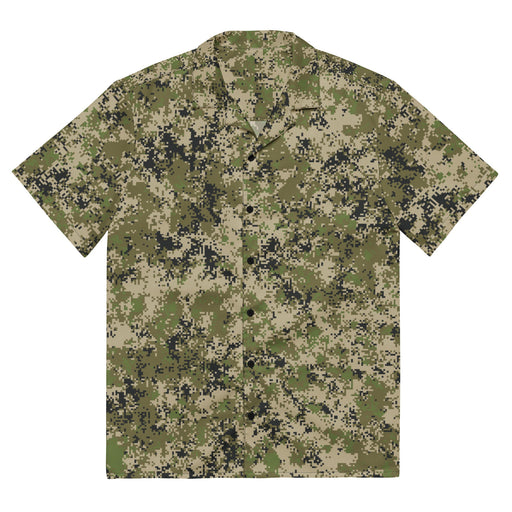 Digital Spectre Steppe Russian CAMO Unisex Short-Sleeve Button Shirt - 2XS - Button-Up