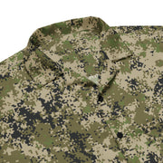 Digital Spectre Steppe Russian CAMO Unisex Short-Sleeve Button Shirt - Button-Up