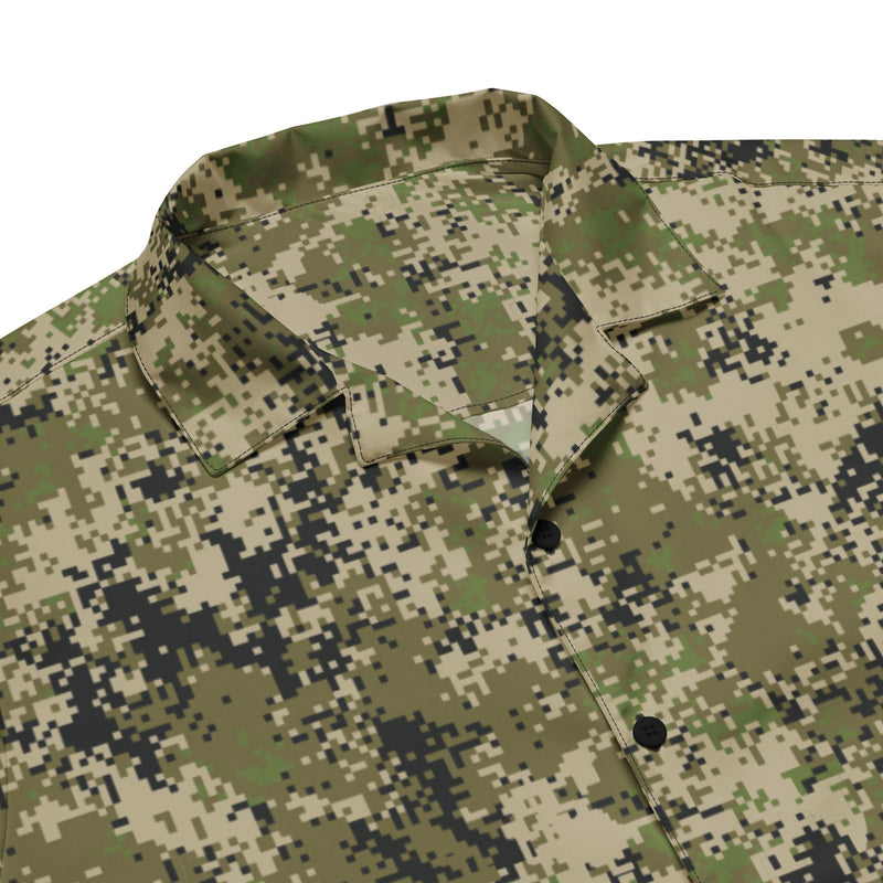 Digital Spectre Steppe Russian CAMO Unisex Short-Sleeve Button Shirt - Button-Up