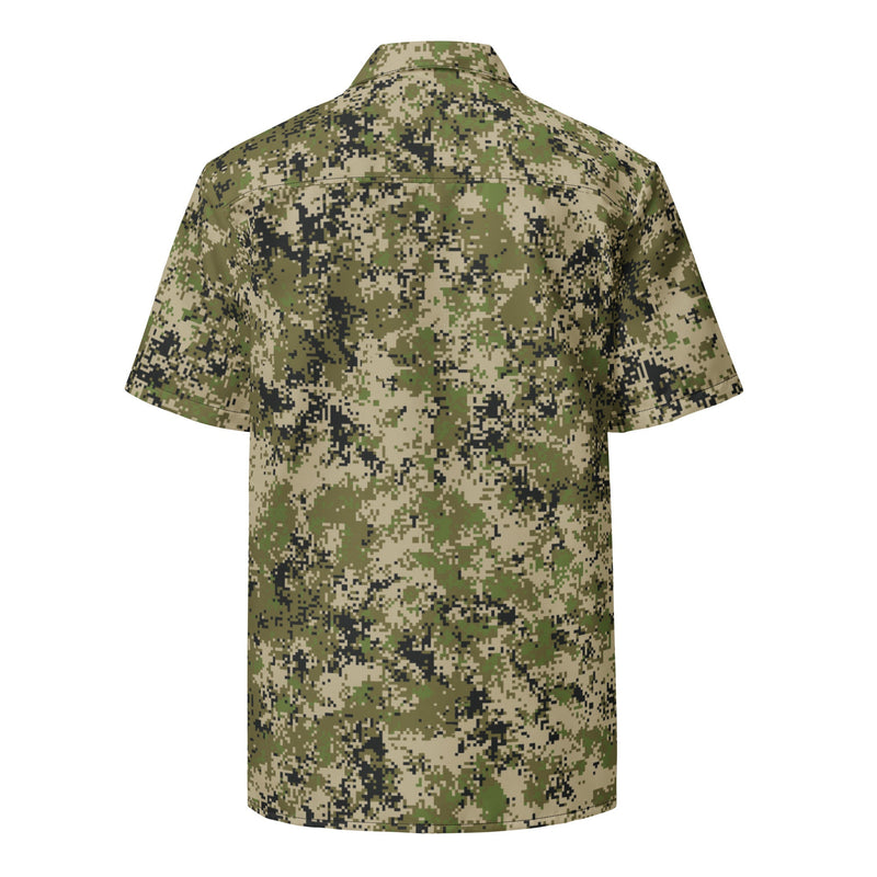 Digital Spectre Steppe Russian CAMO Unisex Short-Sleeve Button Shirt - Button-Up