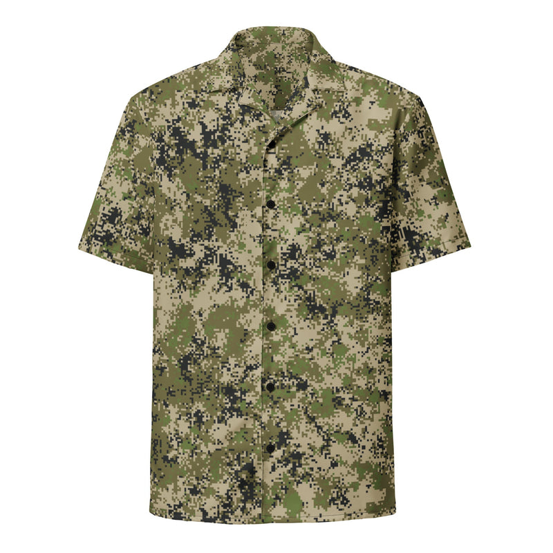 Digital Spectre Steppe Russian CAMO Unisex Short-Sleeve Button Shirt - Button-Up