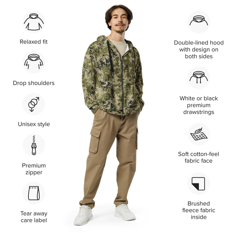 Digital Spectre Steppe Russian CAMO Unisex Zip Hoodie