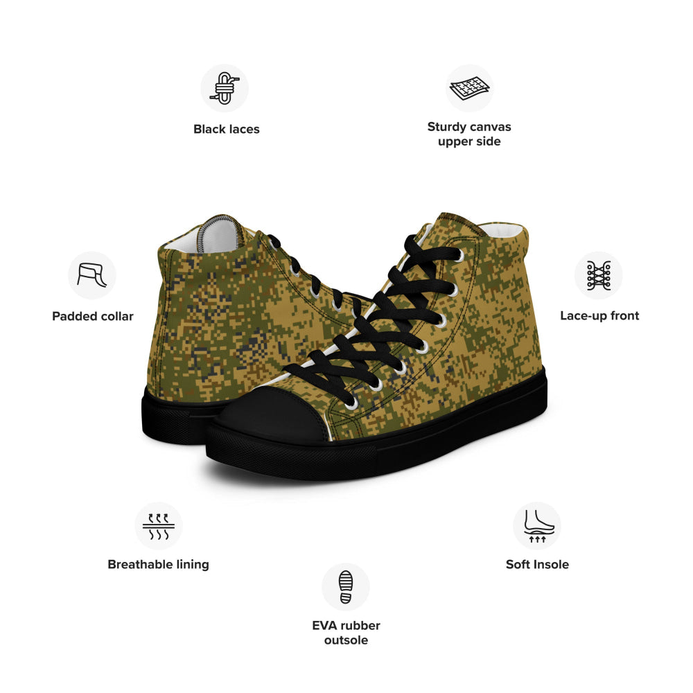 Russian EMR Digital Arid CAMO Men’s high top canvas shoes - Mens High Top Canvas Shoes