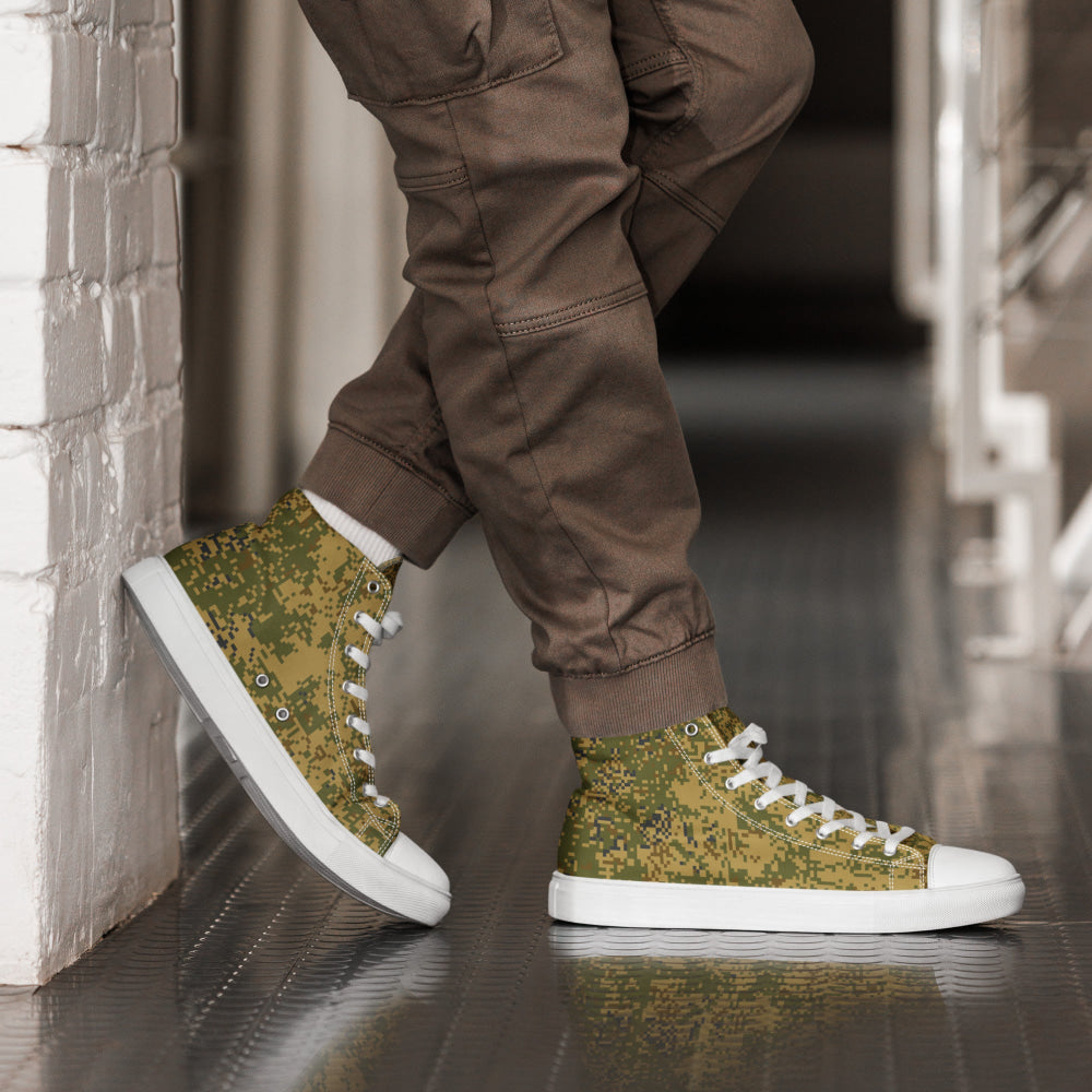 Russian EMR Digital Arid CAMO Men’s high top canvas shoes - White / 5 - Mens High Top Canvas Shoes