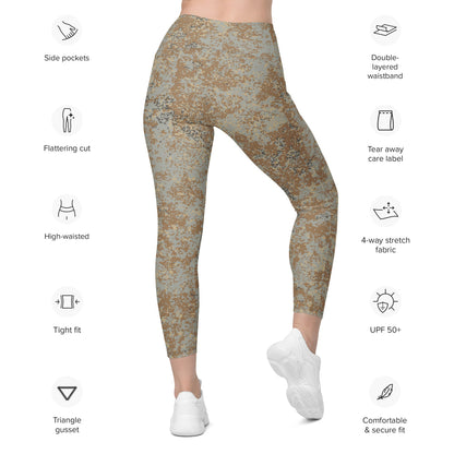 Russian EMR Digital Desert CAMO Leggings with pockets - Womens With Pockets