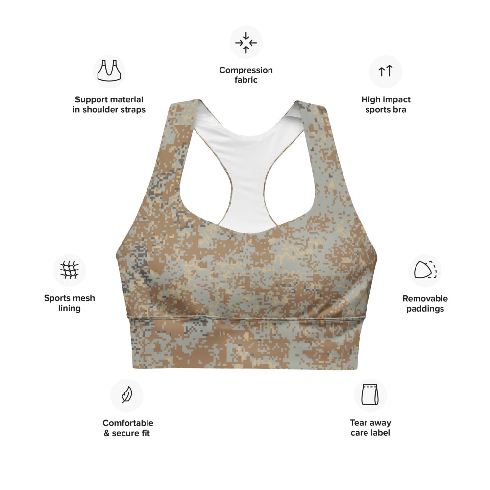 Russian EMR Digital Desert CAMO Longline sports bra - Womens Sports Bra